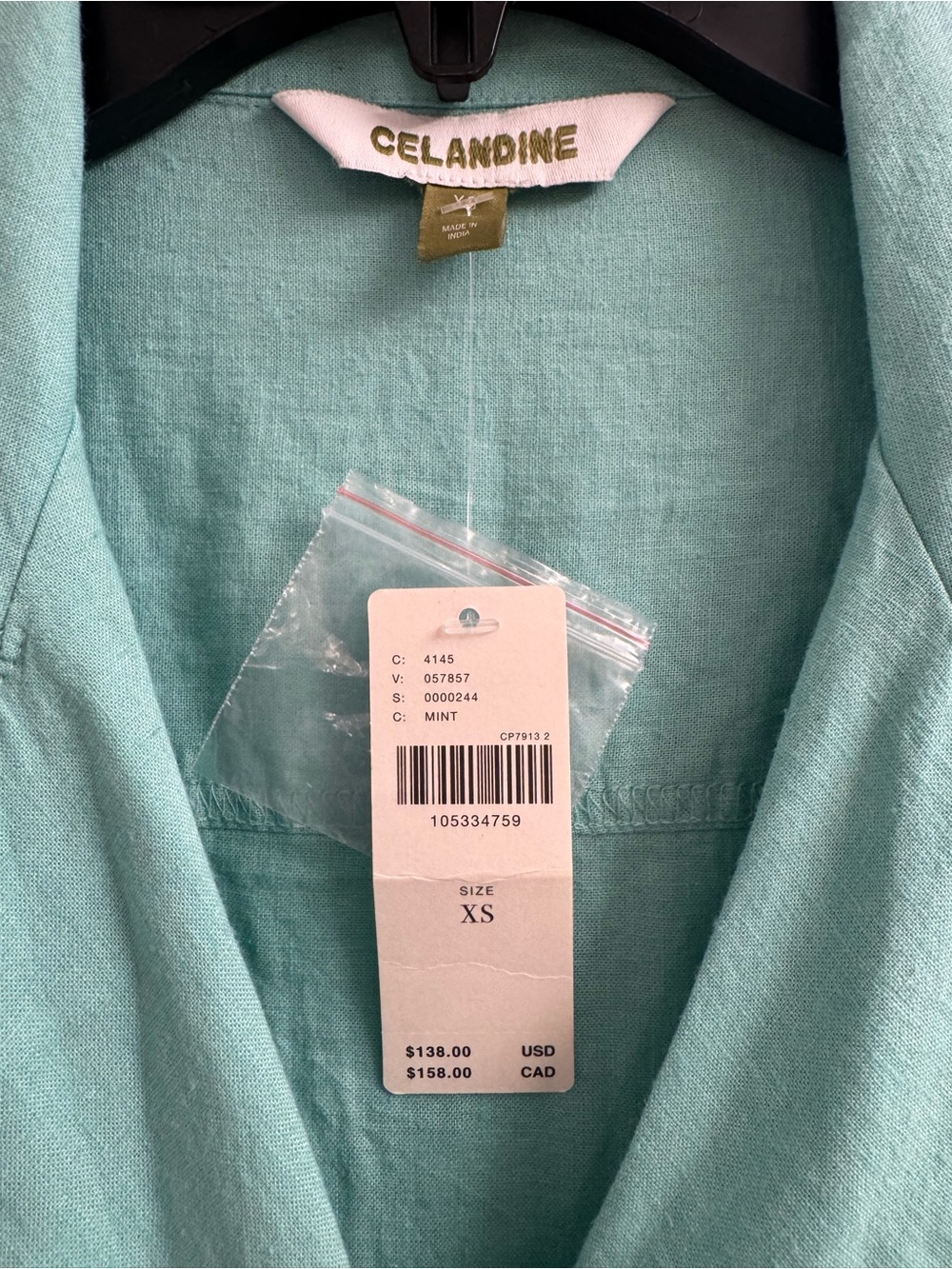 Anthropologie- Celandine Crop Linen Blend Buttondown Shirt - Picture 6 of 9